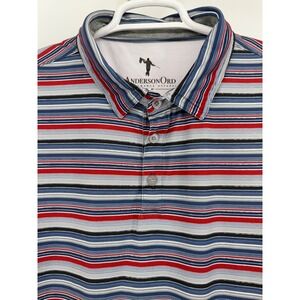 Anderson Ord Performance Golf Polo Mens XL Striped Derryfield Country Club
